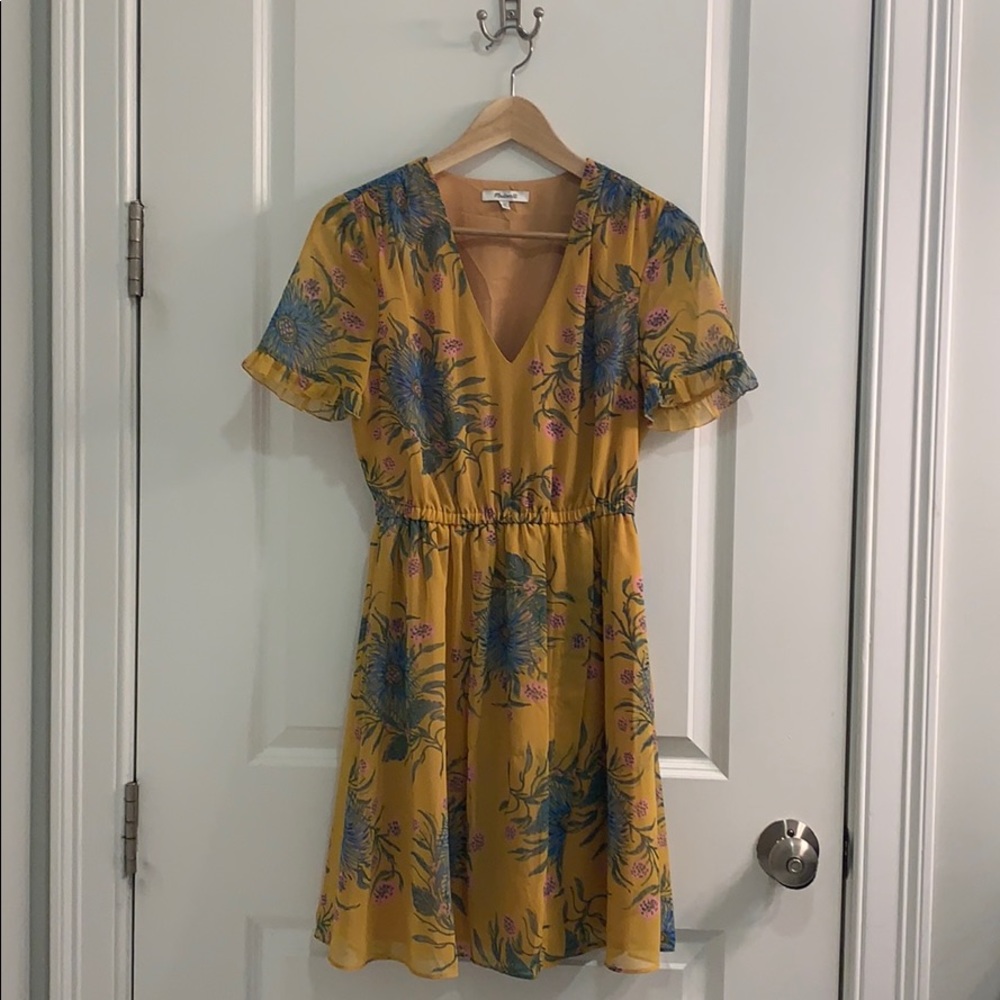 Gold Floral Madewell Dress